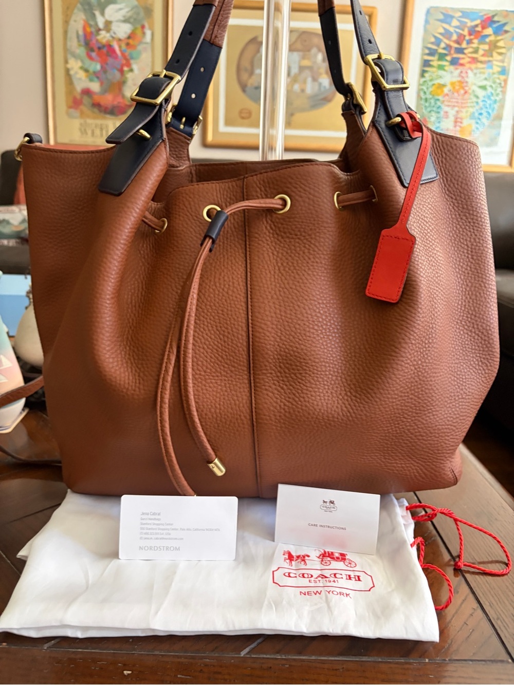 Coach Soft Legacy Leather Drawstring XL
Bucket Bag (Style 25307)